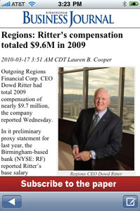 Birmingham Business Journal iPhone app