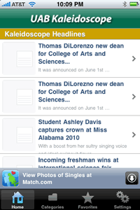 UAB Kaleidoscope iPhone app